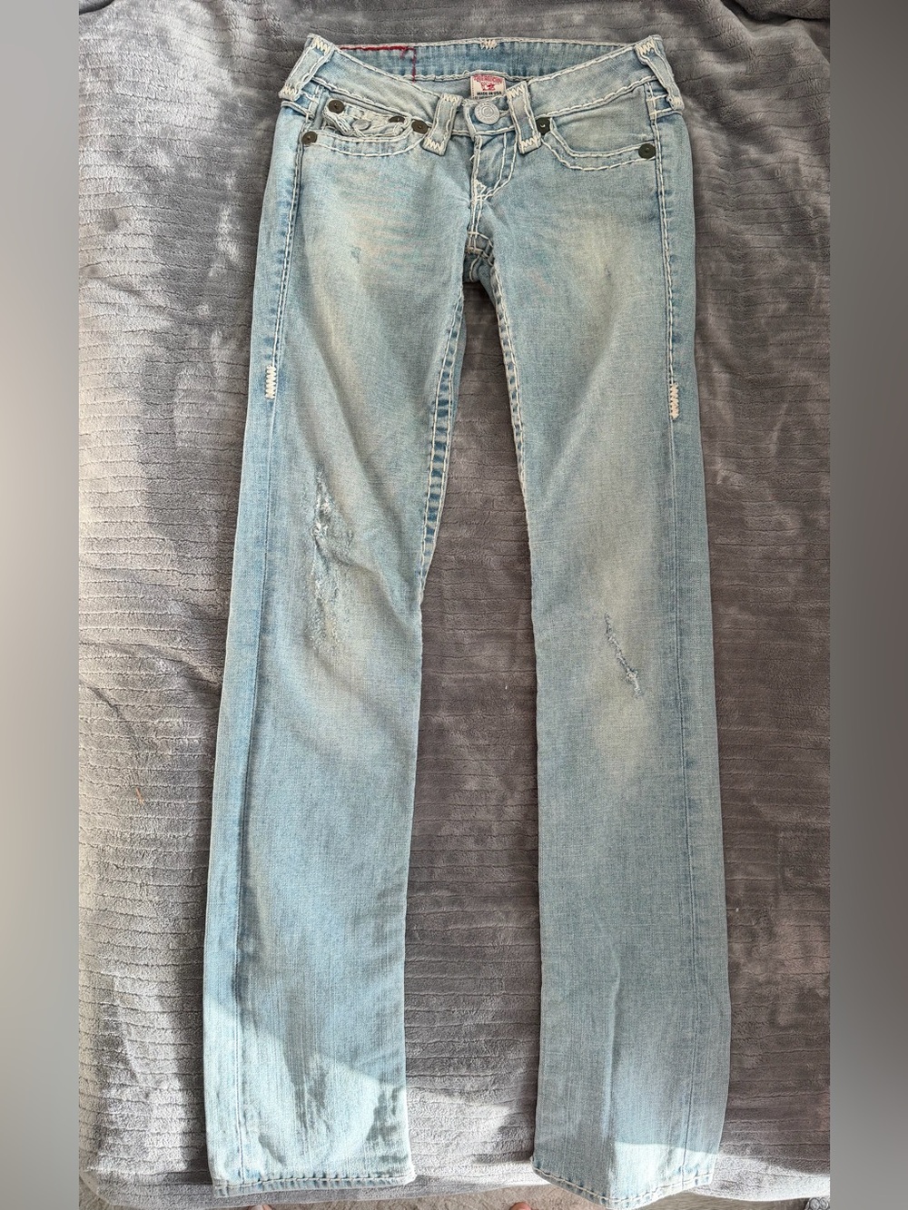True Religion Vintage Y2K Billy Super T Jeans, Light Blue - Size 25